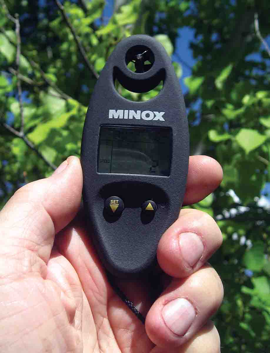 A wind gauge (anemometer) can be very useful when shooting at longer ranges. John’s old Minox Windwatch is no longer made, but several other brands are available.